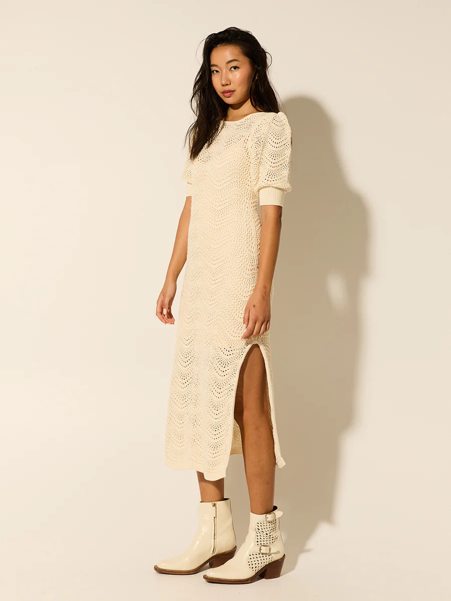 Elysian Collective Kivari Mariana Knit Midi Dress Cream