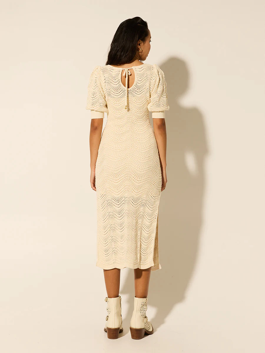 Elysian Collective Kivari Mariana Knit Midi Dress Cream