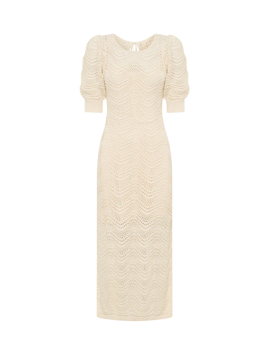 Elysian Collective Kivari Mariana Knit Midi Dress Cream