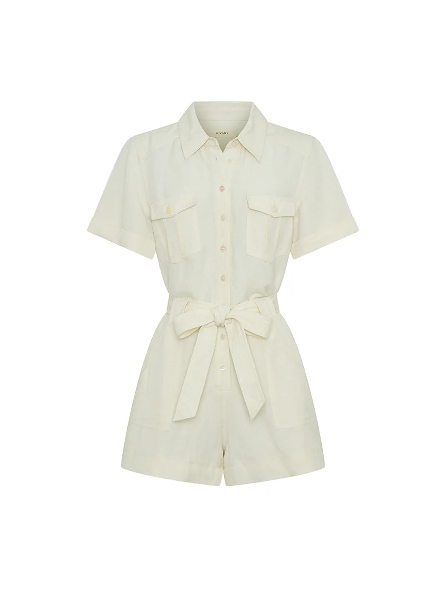 Elysian Collective Kivari Miya Playsuit Cream