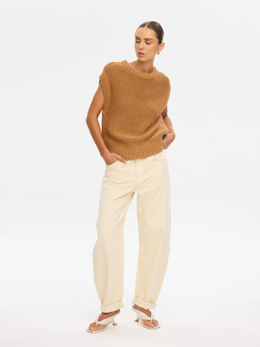 Elysian Collective Kivari Olesia Knit Vest Tan