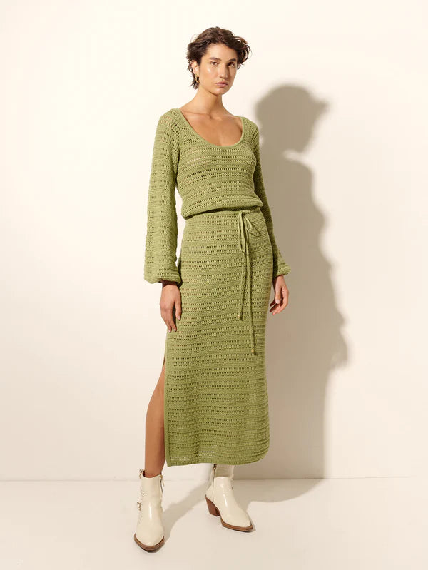 Elysian Collective Kivari Pepe Knit Dress Avocado