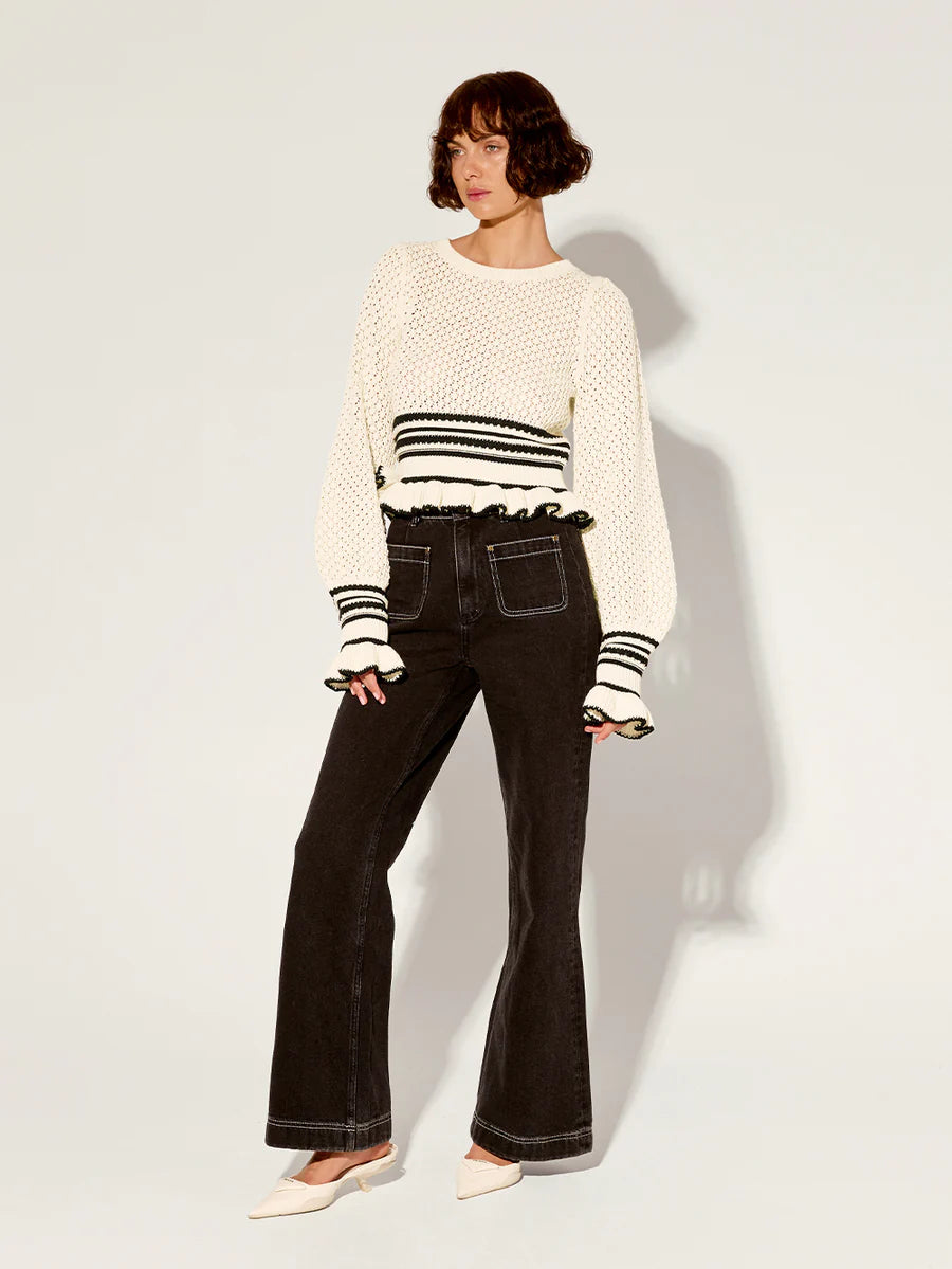 Elysian Collective Kivari Rafaela Knit Top Cream