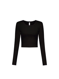 Elysian Collective Kivari Talullah Long Sleeve Crop Black