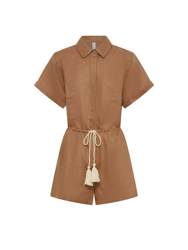 Elysian Collective Kivari Tully Playsuit Mocha