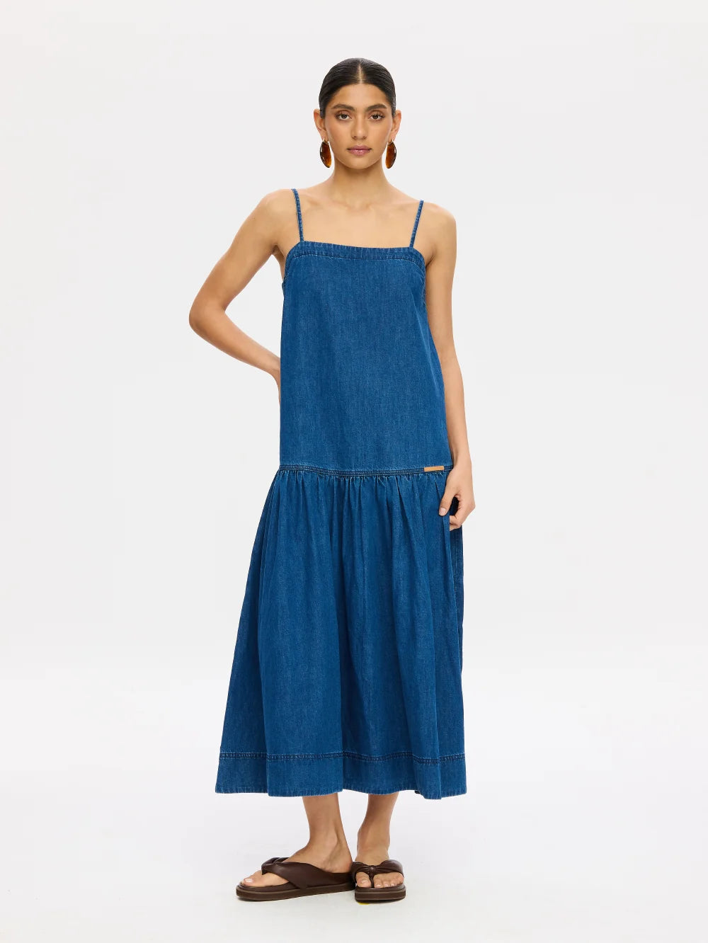 Elysian Collective Kivari Vaila Denim Midi Dress