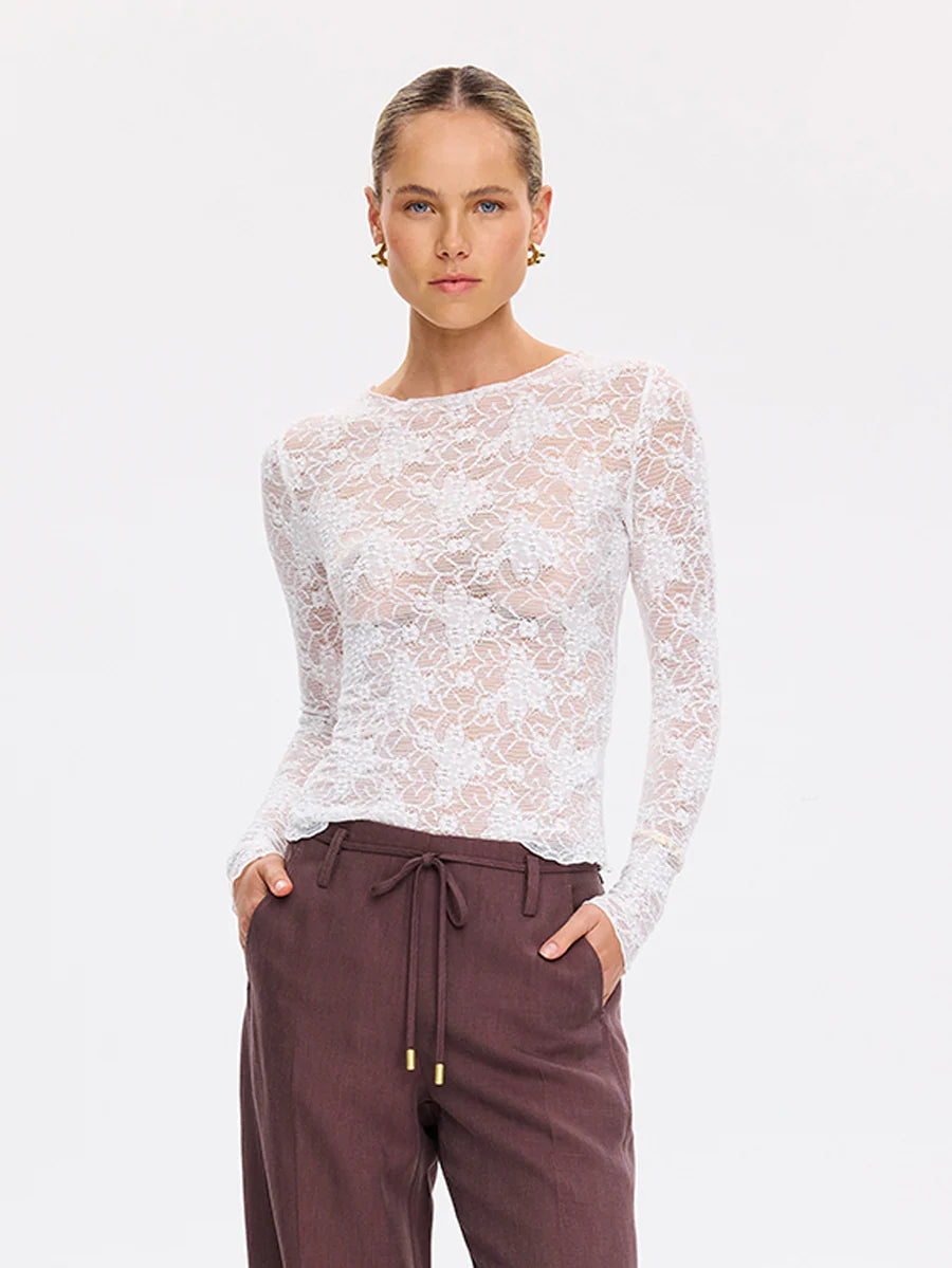 Elysian Collective Kivari Victoria Lace Top Cream