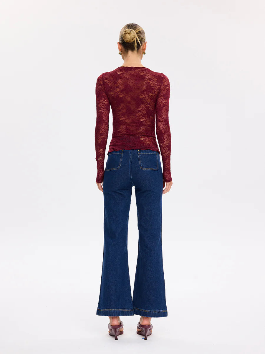 Elysian Collective Kivari Victoria Lace Top Plum