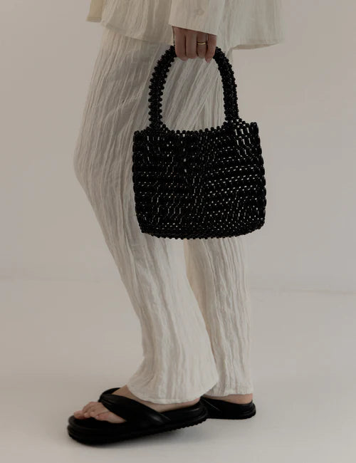 Elysian Collective La Tribe Beaded Bag Black