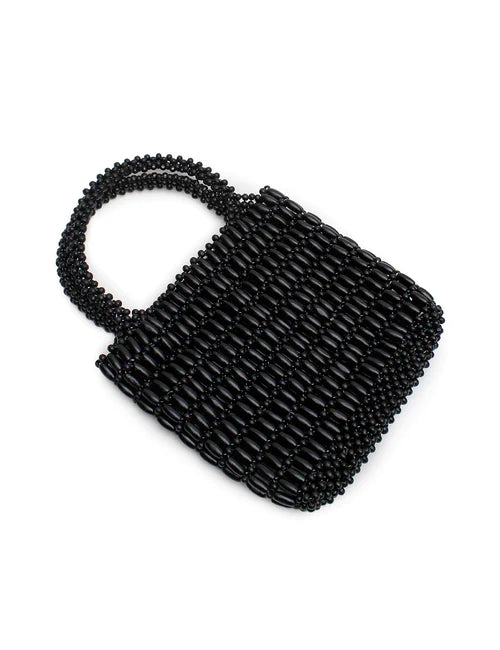 Elysian Collective La Tribe Beaded Bag Black