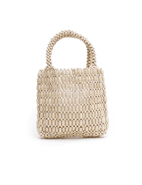 Elysian Collective La Tribe Beaded Bag Bone