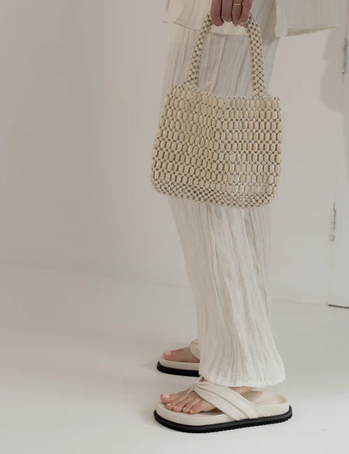 Elysian Collective La Tribe Beaded Bag Bone