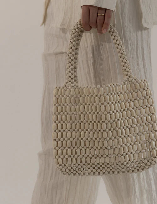 Elysian Collective La Tribe Beaded Bag Bone