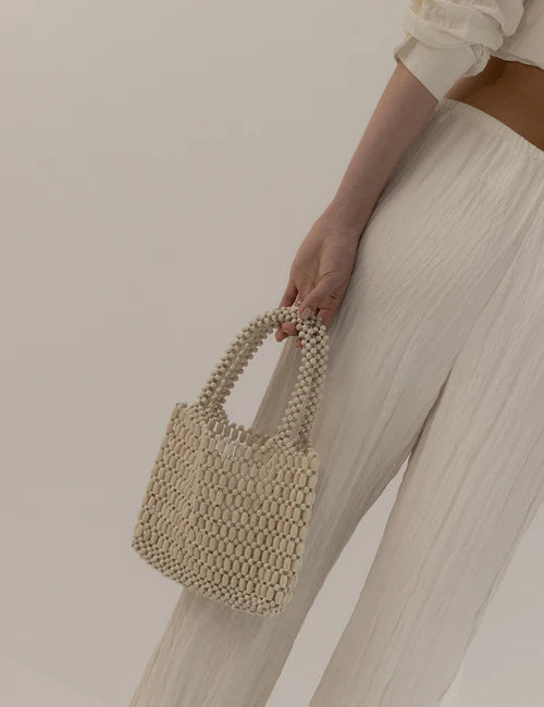 Elysian Collective La Tribe Beaded Bag Bone