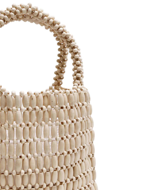 Elysian Collective La Tribe Beaded Bag Bone