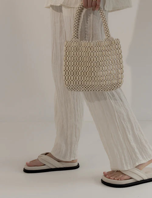 Elysian Collective La Tribe Beaded Bag Bone