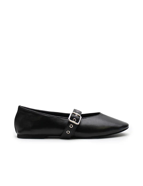 Elysian Collective La Tribe Eilen Ballet Flat Black / Silver