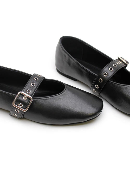 Elysian Collective La Tribe Eilen Ballet Flat Black / Silver