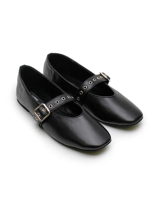 Elysian Collective La Tribe Eilen Ballet Flat Black / Silver