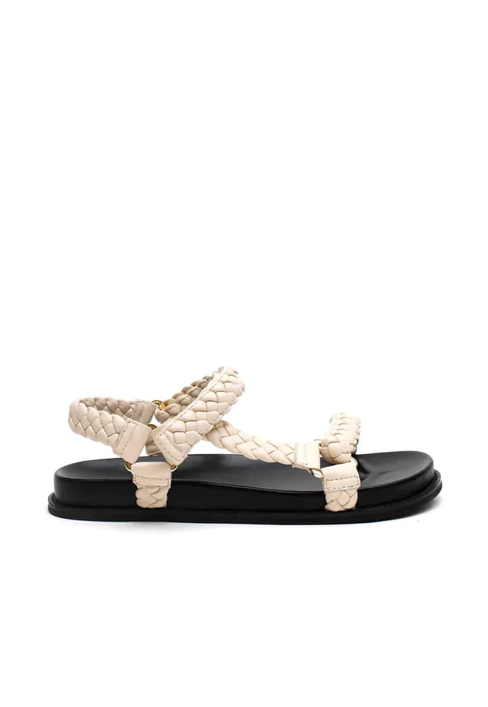 Elysian Collective La Tribe Elke Braided Sandal Cream