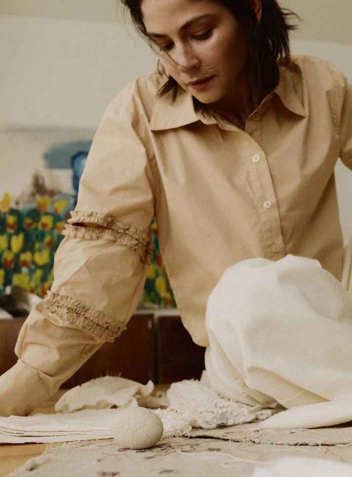 Elysian Collective Laagam Muna Cut Out Shirt Sand