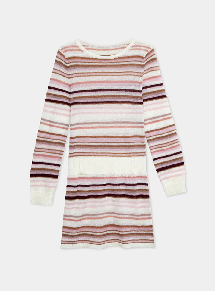 Elysian Collective Laagam Onira Ecru Striped Short Dress Ecru