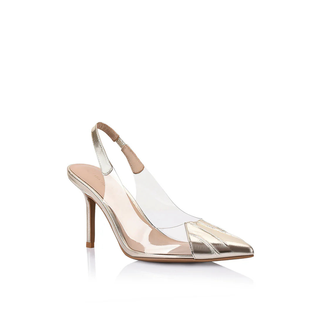 Elysian Collective Lana Wilkinson Remi Pump Vinylite Gold Patent Leather 