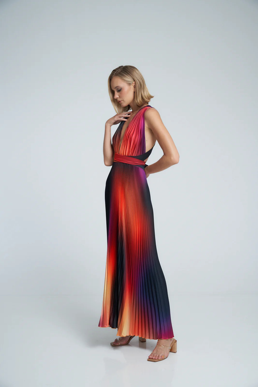 L'IDÉE WOMAN - MODERNISTE FULL LENGTH GOWN (FIRE)