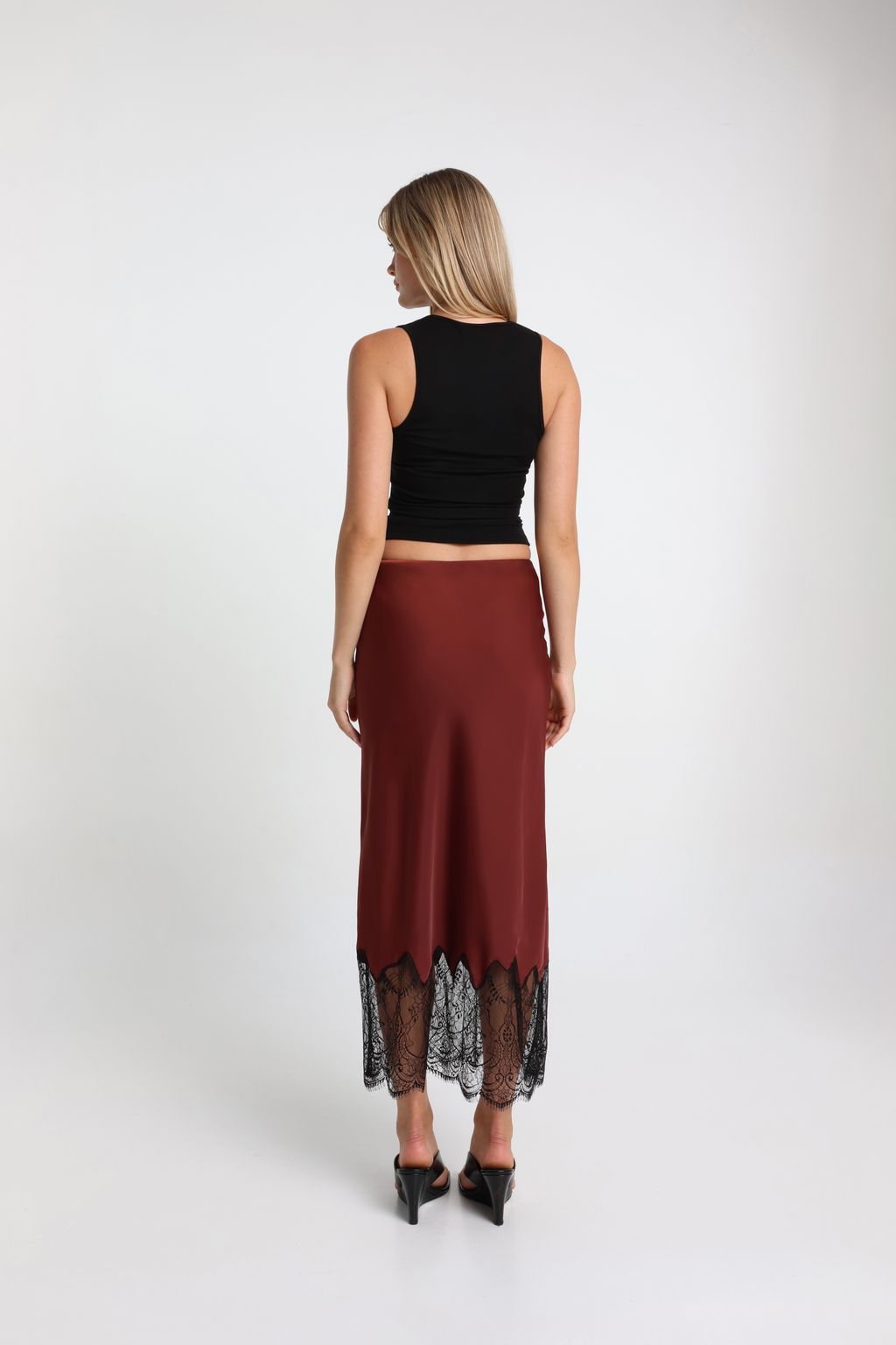 Elysian Collective Maddison The Label Luella Skirt Merlot