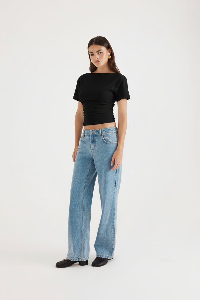 Elysian Collective Madison The Label Oxford Top Black