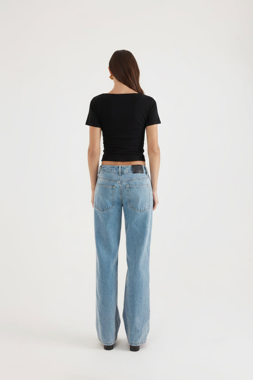 Elysian Collective Madison The Label Oxford Top Black