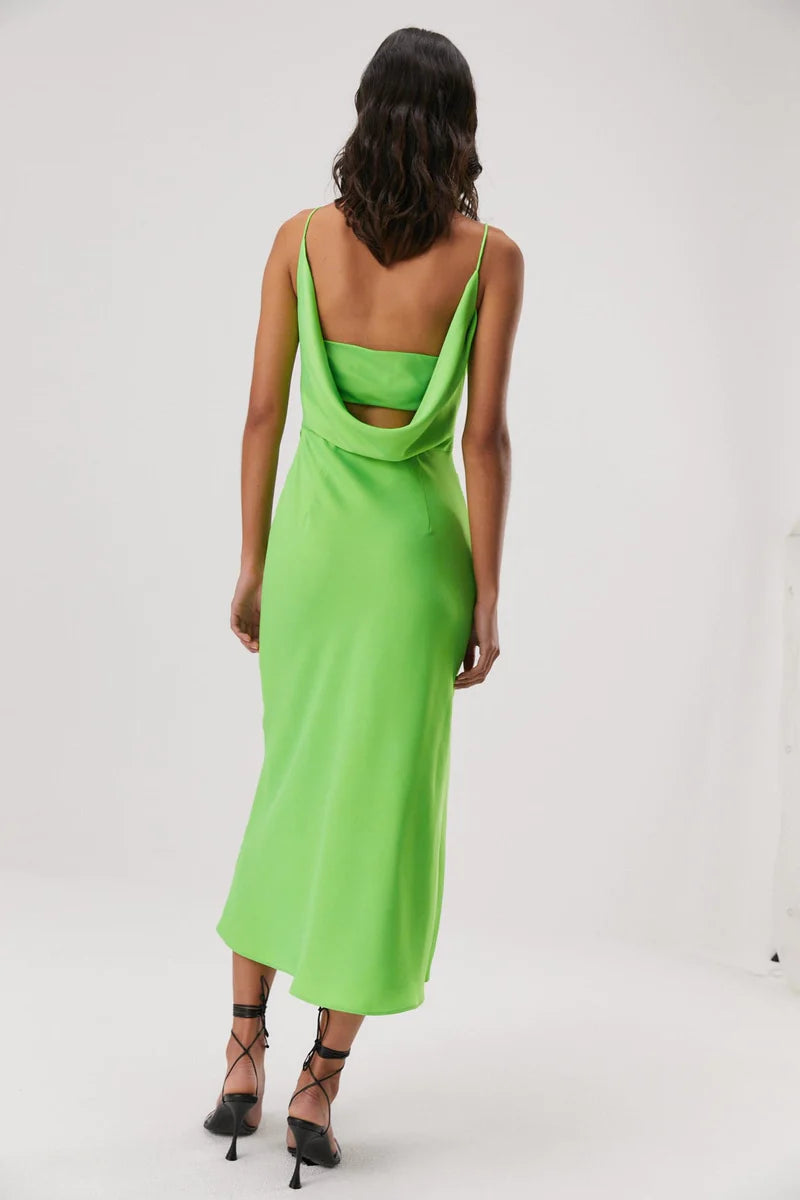 Lime green top midi dress