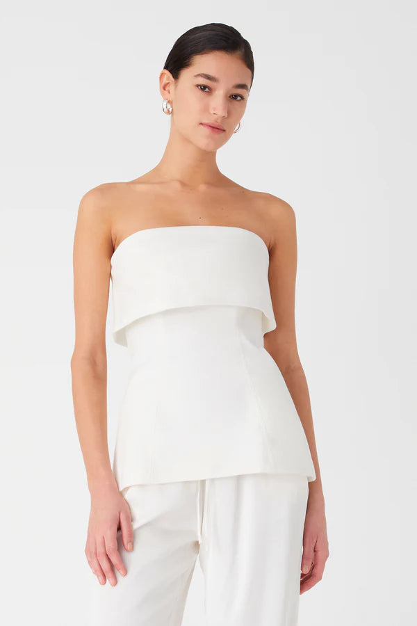 Elysian Collective Misha Amar Strapless Top Ivory