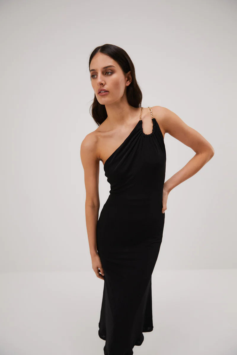 Elysian Collective Misha Ashanti Slinky Jersey Dress Black