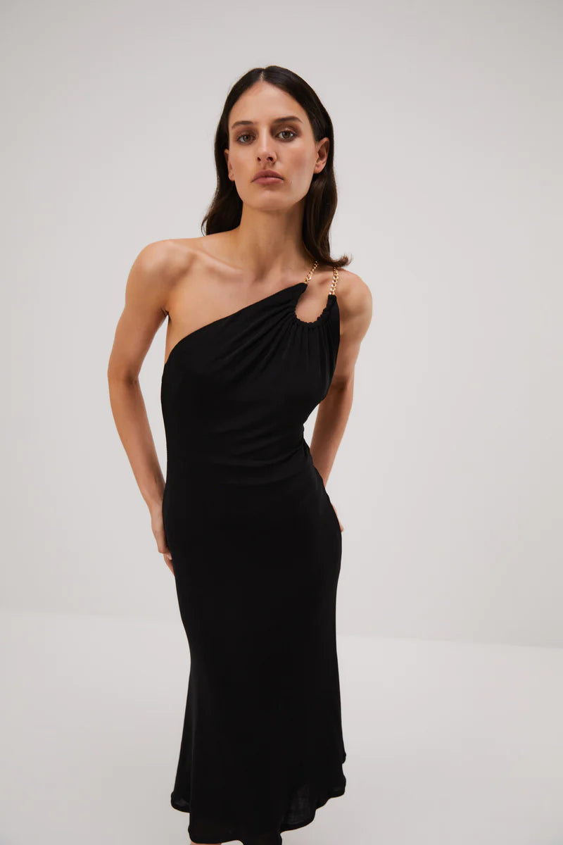 Elysian Collective Misha Ashanti Slinky Jersey Dress Black