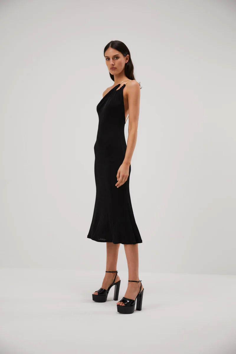 Elysian Collective Misha Ashanti Slinky Jersey Dress Black