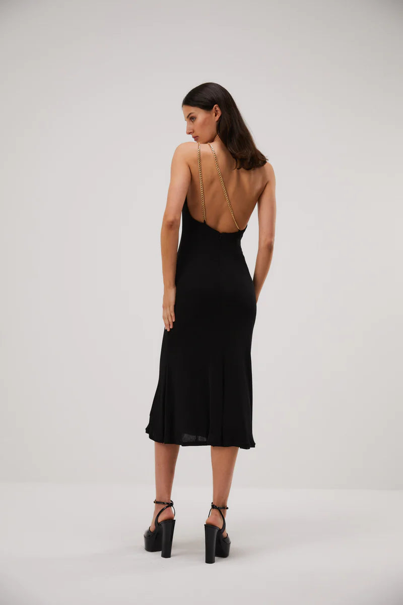 Elysian Collective Misha Ashanti Slinky Jersey Dress Black