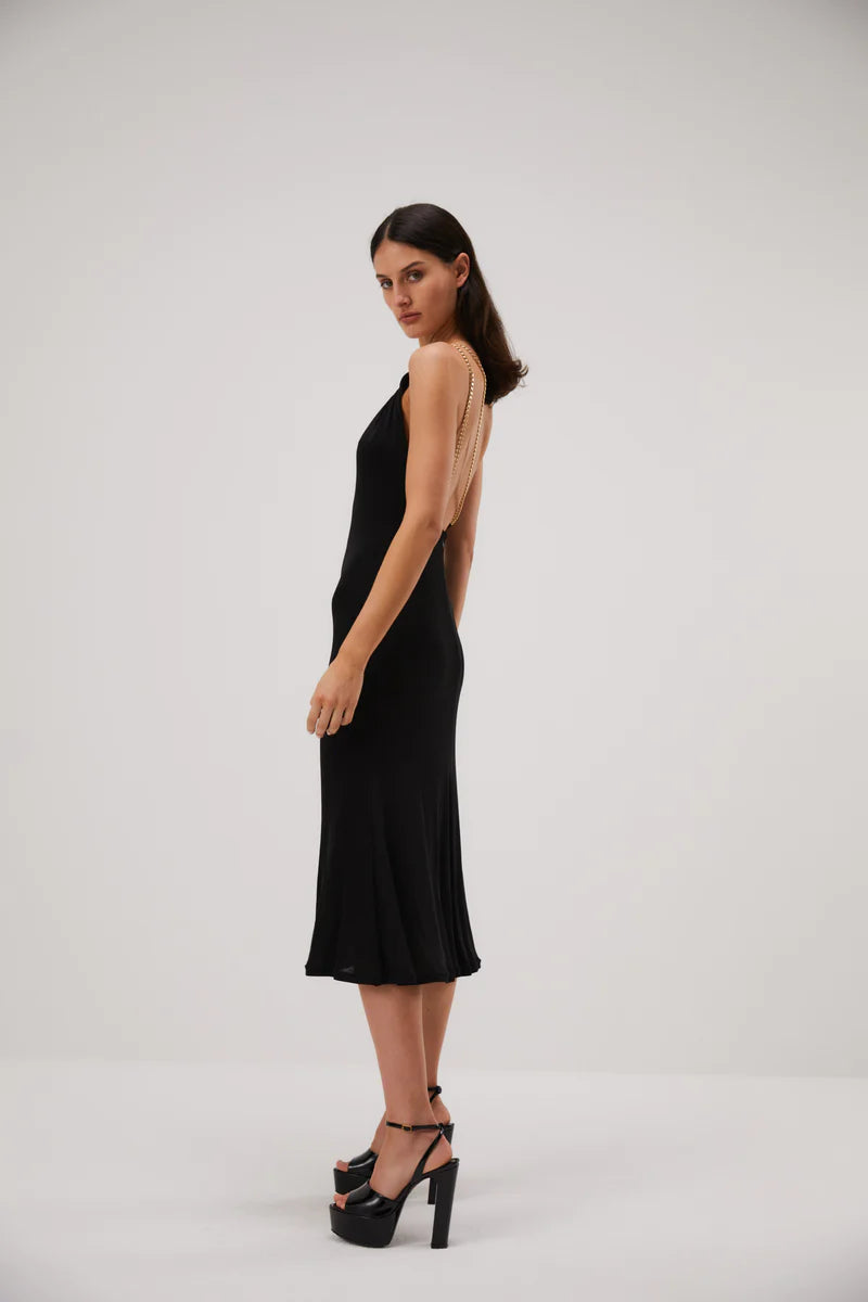 Elysian Collective Misha Ashanti Slinky Jersey Dress Black