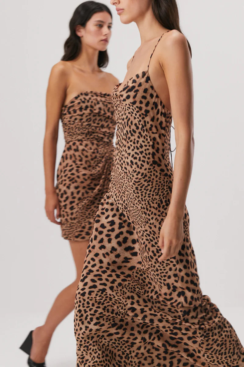 Elysian Collective Misha Elowen Maxi Dress Sunset Safari Animal Print