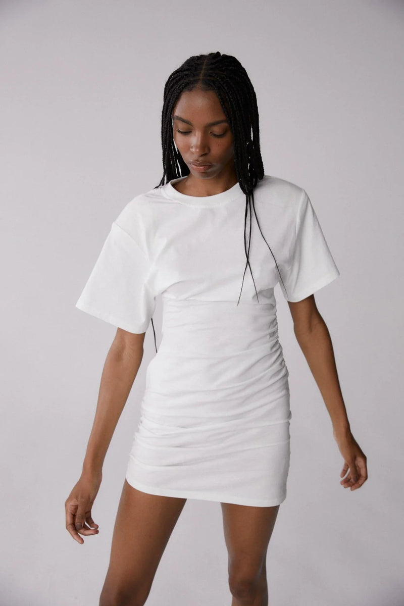 Elysian Collective Misha Urban Brenna T-Shirt Mini Dress Ivory
