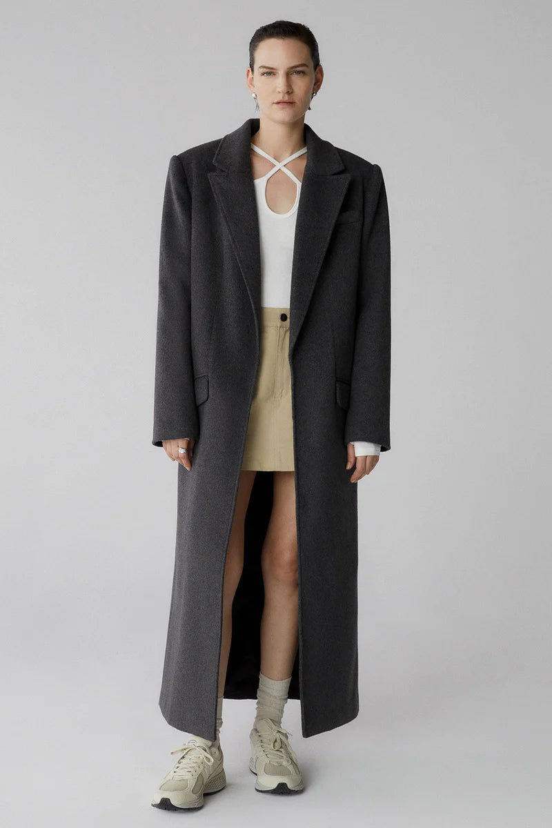 Elysian Collective Misha Urban Dabney Oversized Coat Charcoal