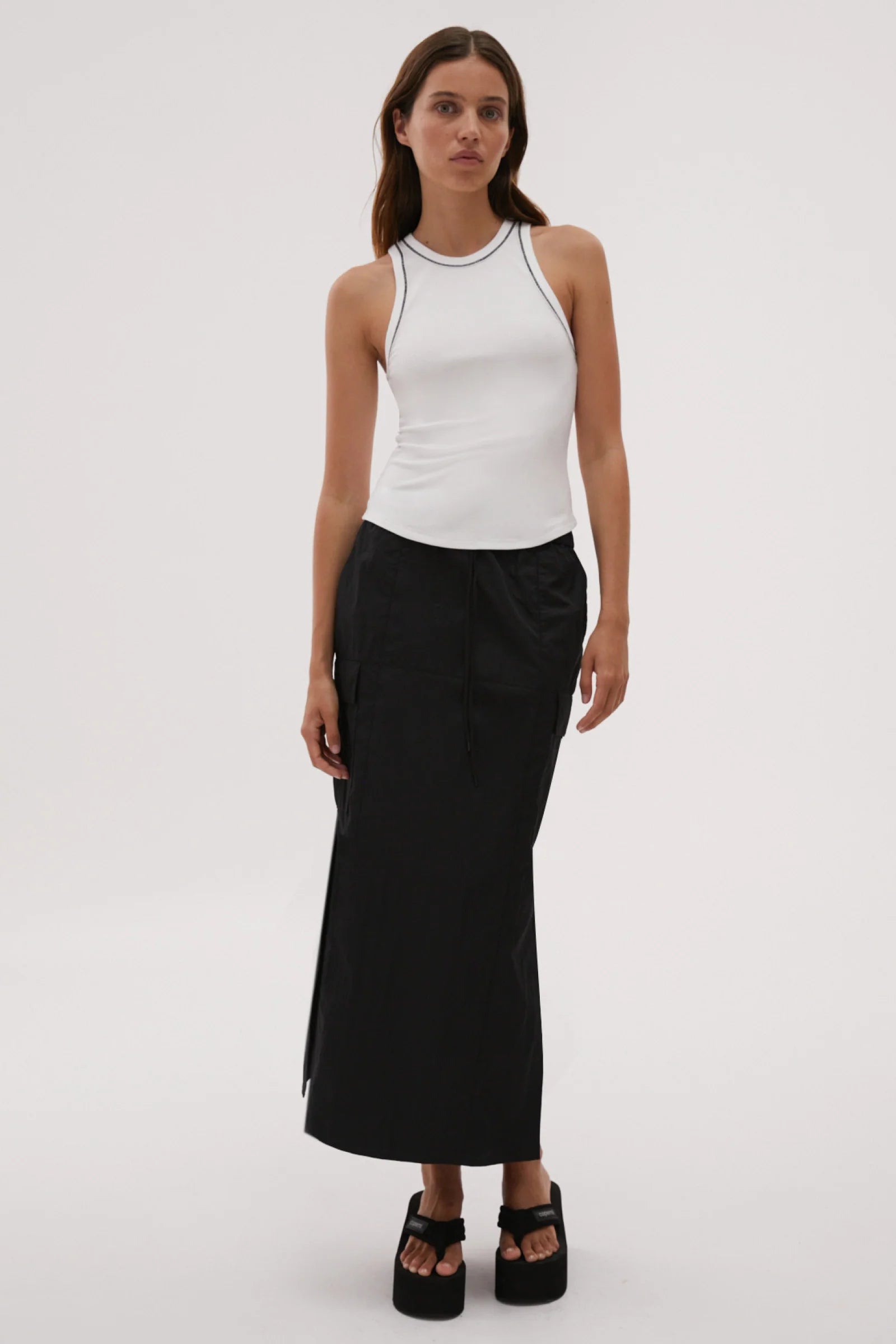 Elysian Collective Misha Urban Jalen Midi Skirt Black