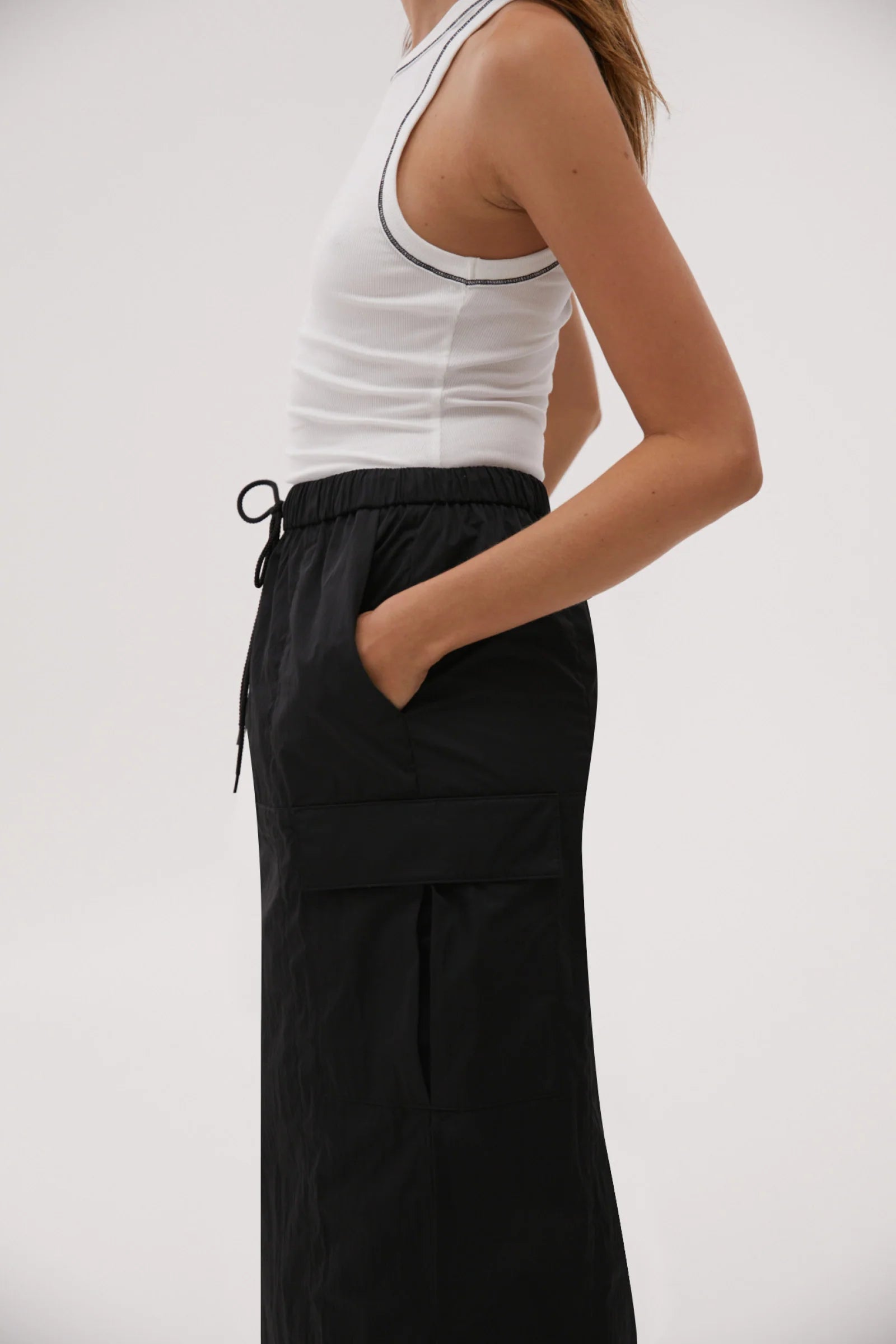 Elysian Collective Misha Urban Jalen Midi Skirt Black