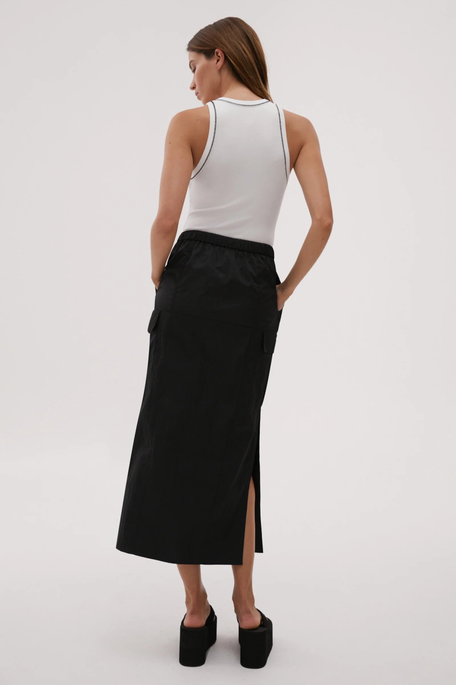 Elysian Collective Misha Urban Jalen Midi Skirt Black