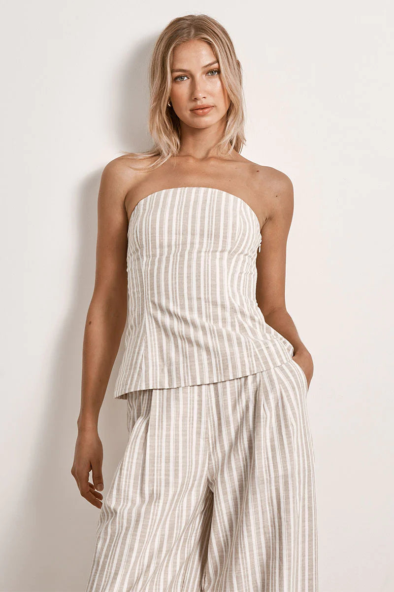 Elysian Collective Mon Renn Illusion Top Natural Stripe