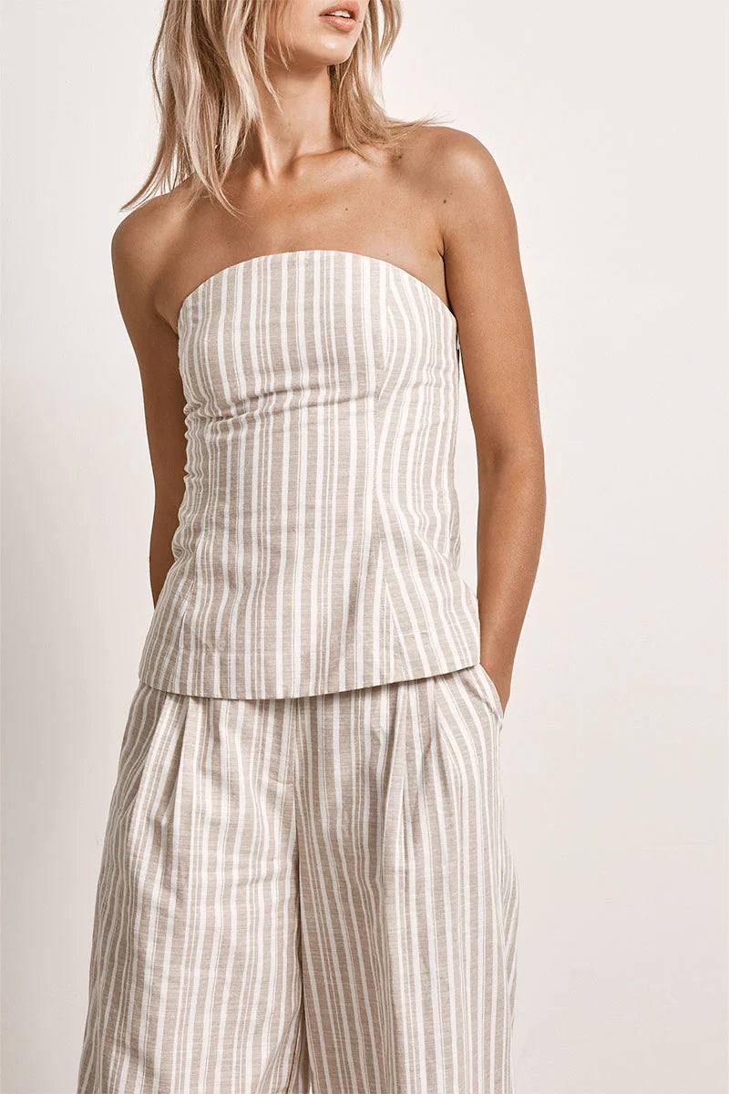 Elysian Collective Mon Renn Illusion Top Natural Stripe 