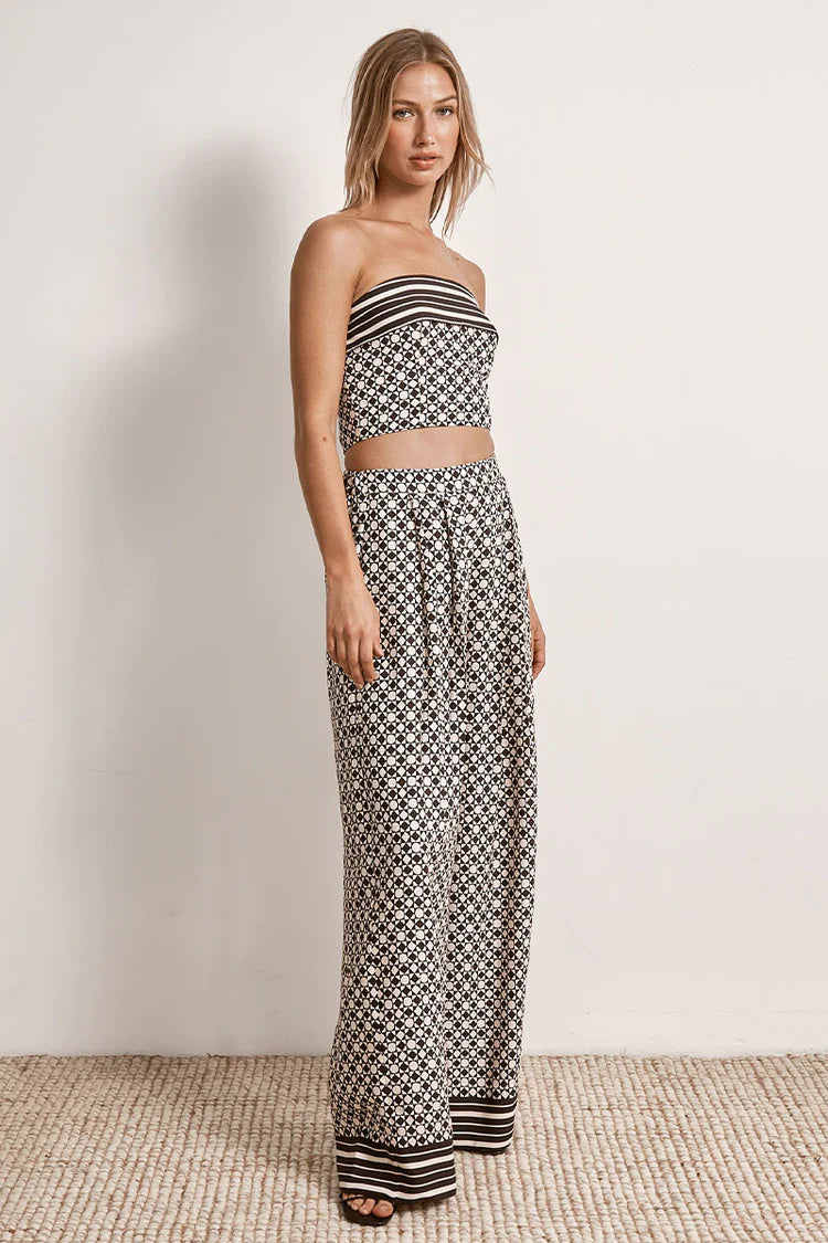 Elysian Collective Mon Renn Moonlight Strapless Top Geo Print