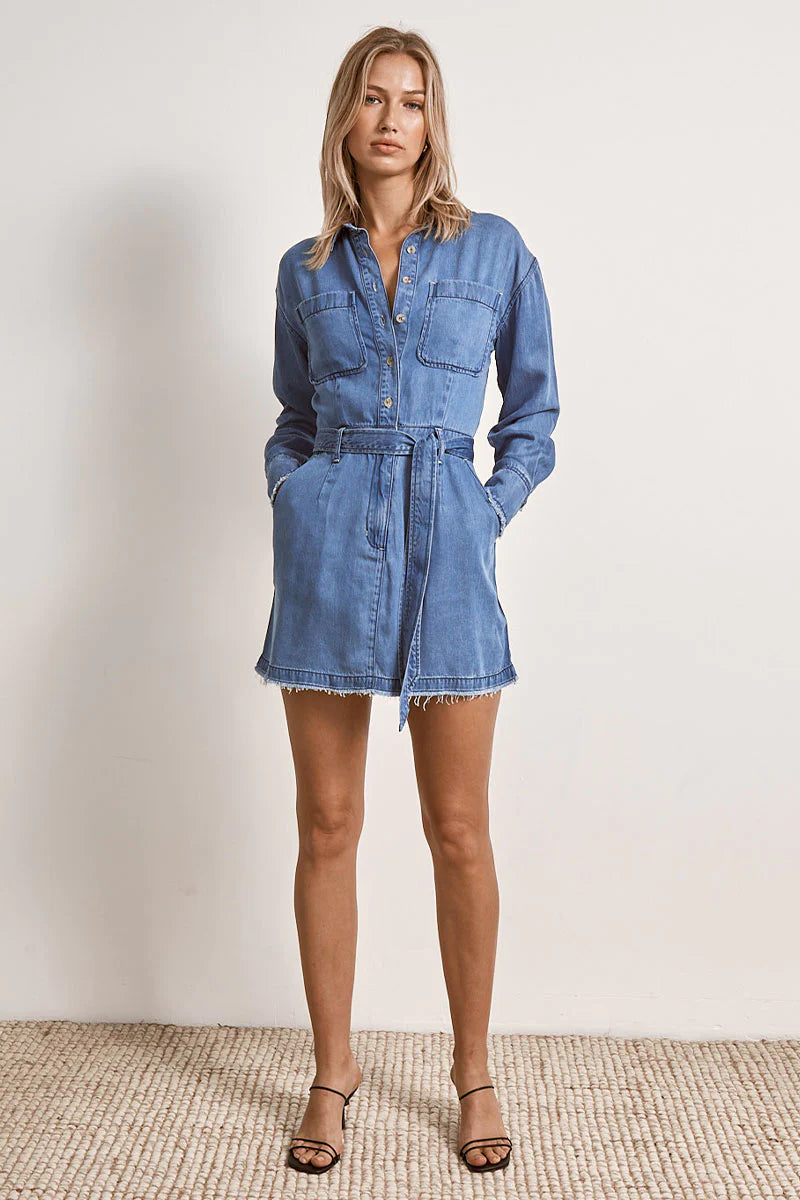 Elysian Collective Mon Renn Odyssey Mini Dress Denim 