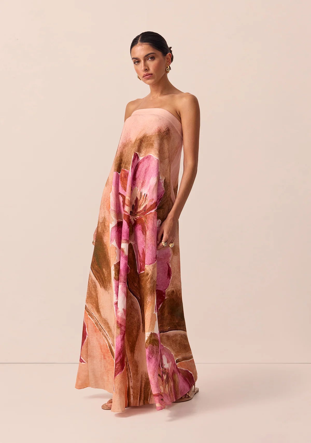 Elysian Collective MOS Peach Blossom Strapless Dress 