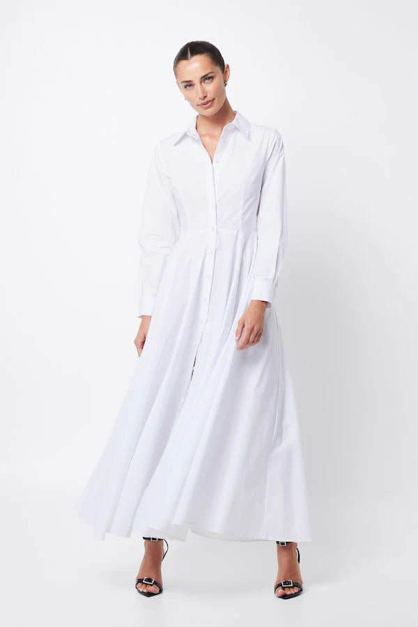 Elysian Collective Mossman Fixation Maxi Shirt Dress White